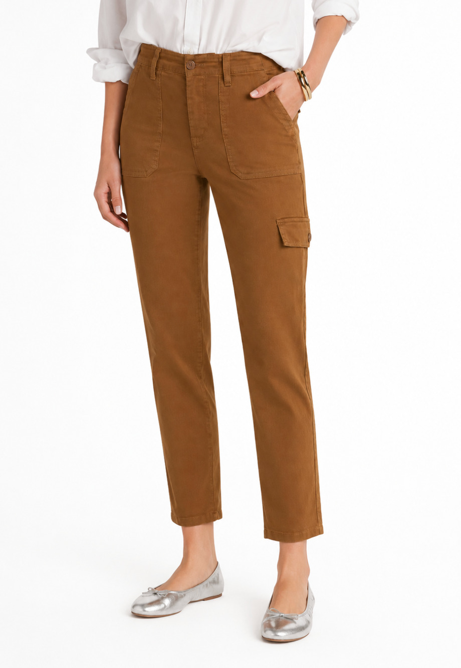 KUT FROM THE KLOTH Cargo Pants Size 12 Brown Autumn Ankle Straight Leg  NWT